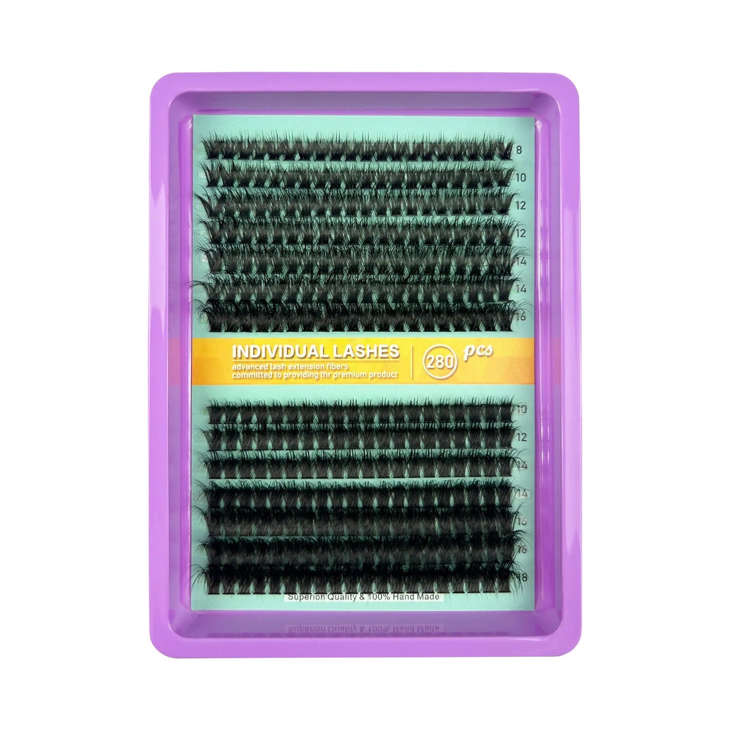 Creative large capacity false eyelash storage box with dimensions 13.7cm by 13.5cm by 1.4cm.
