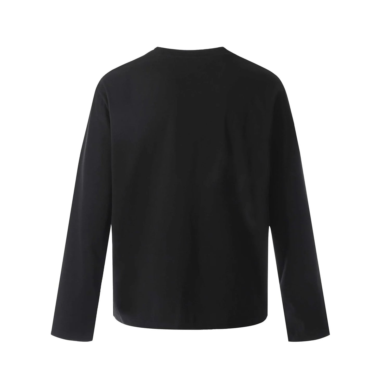Cotton long sleeve t-shirt in loose fit design shown in black and flower grey colour options