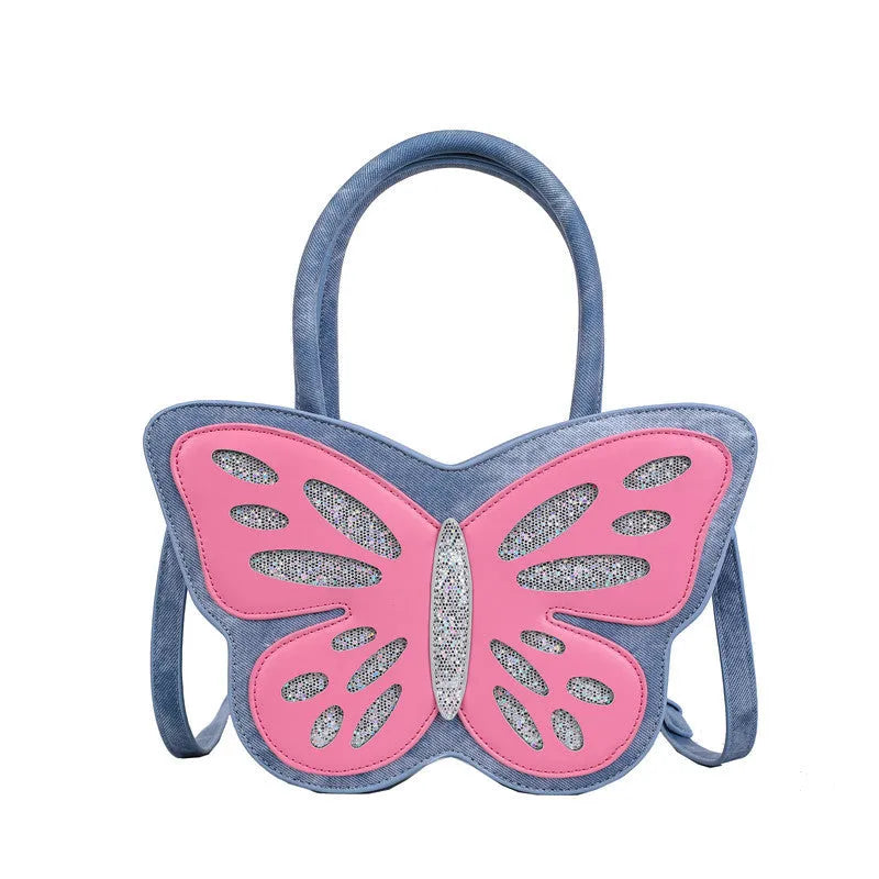 Women's square crossbody shoulder bag in PU leather with contrast colour detailing