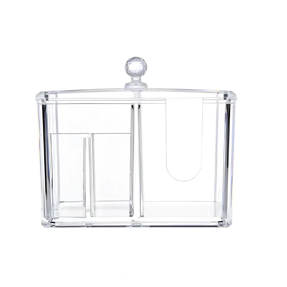 Yajule transparent acrylic cosmetic storage box with compartments and dustproof cover