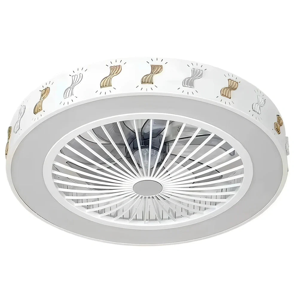 Ceiling fan light with decorative acrylic blades and integrated lighting, 56cm diameter