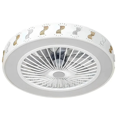 Ceiling fan light with decorative acrylic blades and integrated lighting, 56cm diameter