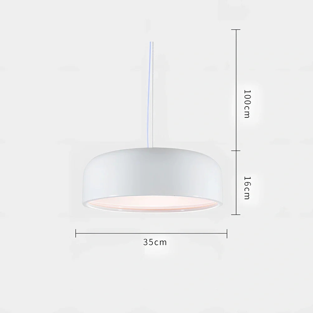 35cm linear Scandinavian chandelier with aluminium shade in black or white finish for dining table lighting