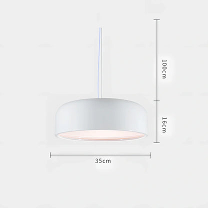 35cm linear Scandinavian chandelier with aluminium shade in black or white finish for dining table lighting