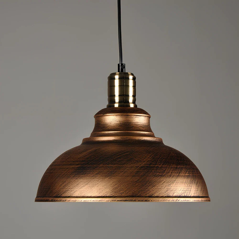 Barn industrial pendant light with 29cm iron shade and adjustable cord for kitchen island illumination