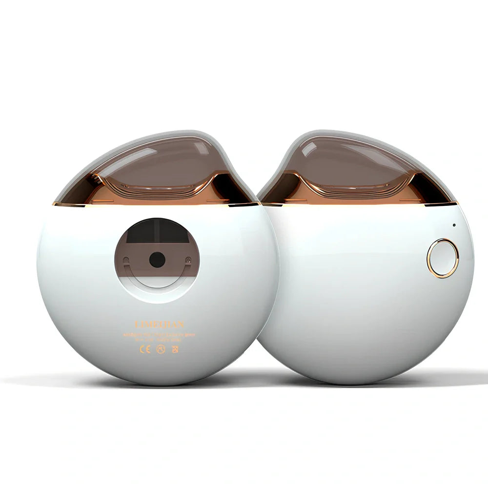 Baby electric nail clippers showing compact design with USB charging port and rotating cutting mechanism