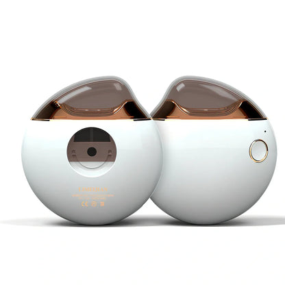 Baby electric nail clippers showing compact design with USB charging port and rotating cutting mechanism