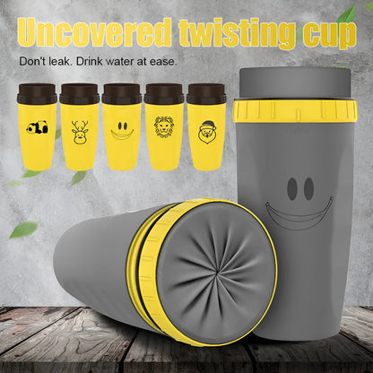 300ml insulated travel cup with cartoon design and twist-top silicone seal