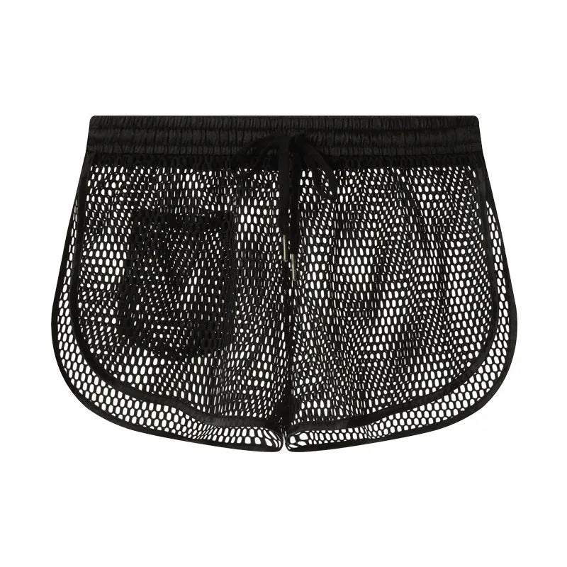 Men's loose fit polyester boxers in solid black, white, grey and red colours