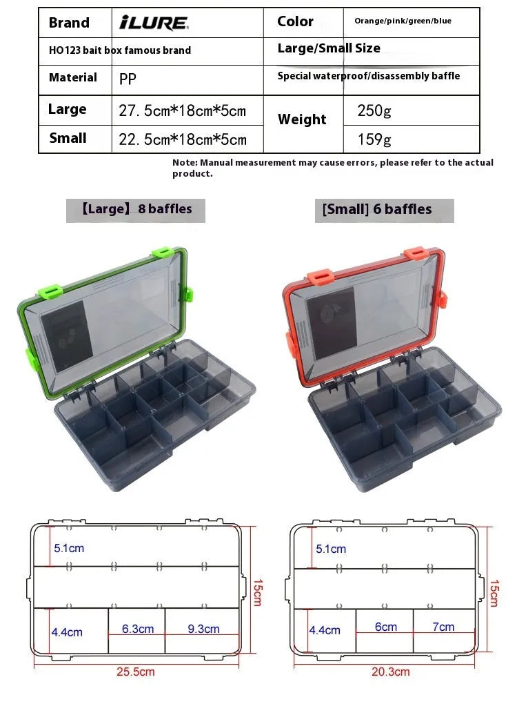 Blue Luya fishing lure storage box with waterproof PP plastic construction