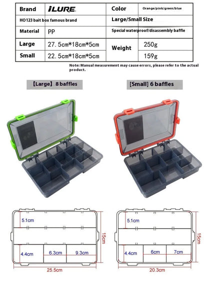 Blue Luya fishing lure storage box with waterproof PP plastic construction