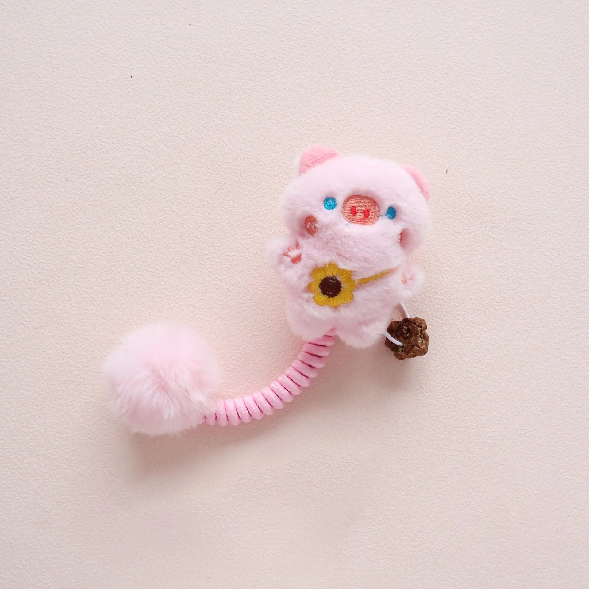 Set of plush animal cat toys with silvervine fruit, a long flexible spring, and a fuzzy ball for interactive play.
