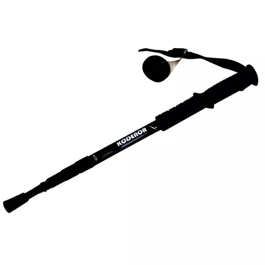Ultra-light adjustable trekking poles in black, red, silver, and blue
