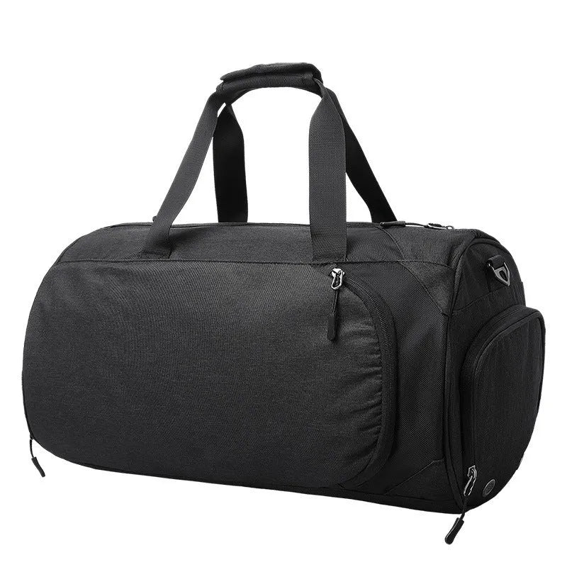 Medium oval travel bag with multiple internal compartments including camera insert and document storage