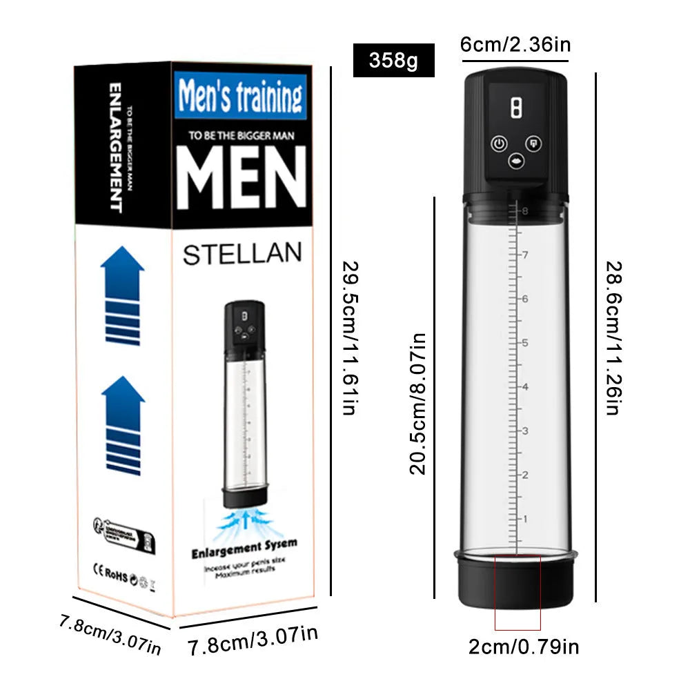 Electric male masturbation pump device in diqiao colour made from ABS and TPE materials.