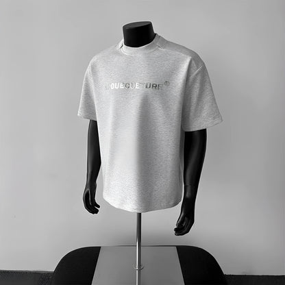 Men's plain cotton short sleeve pullover t-shirt in loose fit casual style