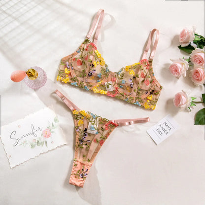 Women's floral underwear bikini set in pure desire style with multiple colour options