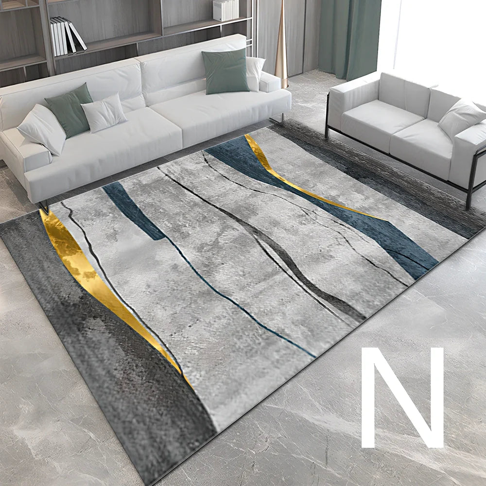 3D printed polyester carpet in bedroom setting showing visual depth design and flat surface texture