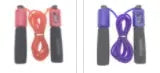 Adjustable 3 metre skipping rope with sponge handles in multiple colour options