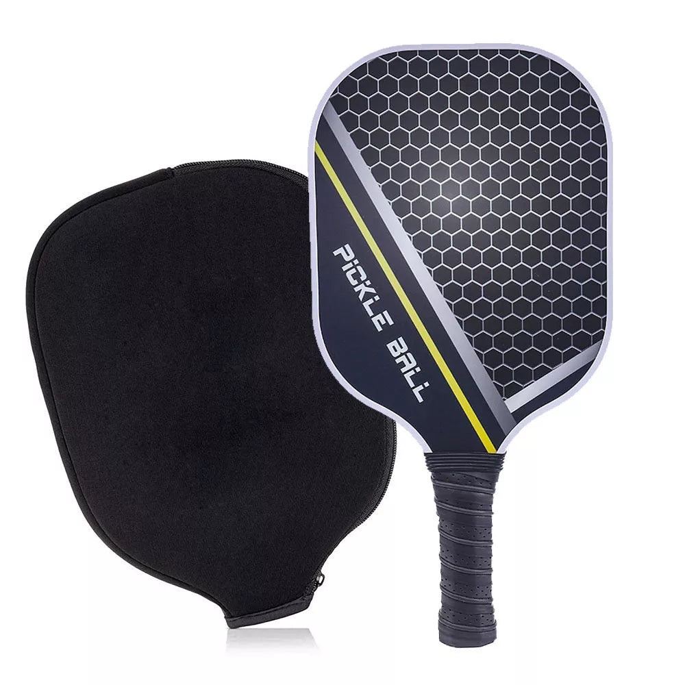Carbon Fiber Pickleball Set with graphite color printing and storage bag