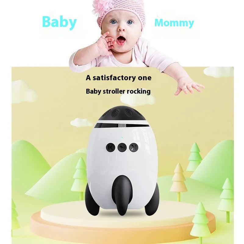 White baby sleep comforter with automatic shaking and Bluetooth, 12x9.3x8cm ABS toy for infants