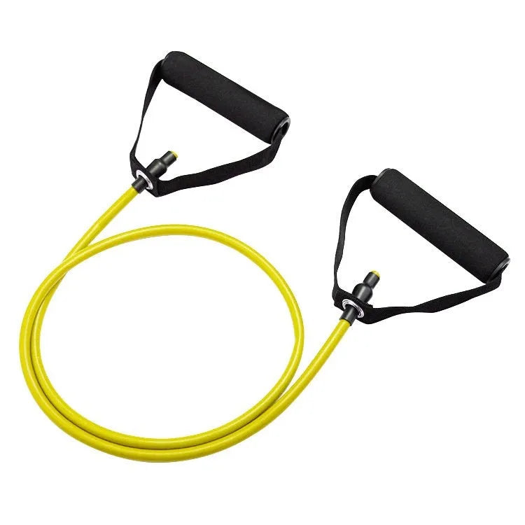Adjustable chest expander with colour-coded TPE tension rope showing 10LB to 30LB resistance options