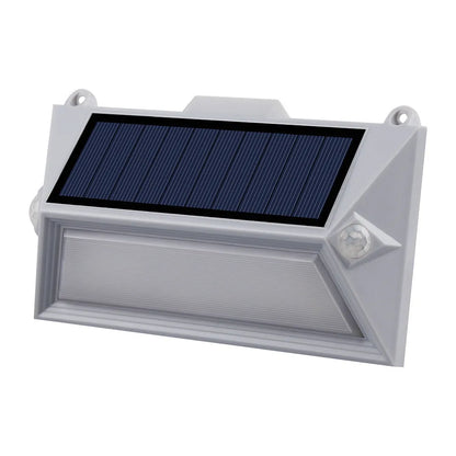 Solar outdoor human body induction step light with abstract design for steps and pathways