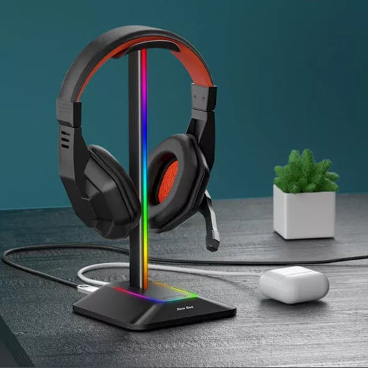 Dual Output RGB Luminous Gaming Headphone Holder in Z8 Black and Z8 Silver