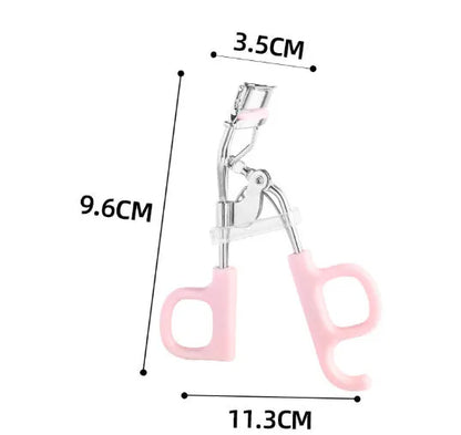 Pink eyelash curler with A4 chrome scissors handle design and carbon steel construction