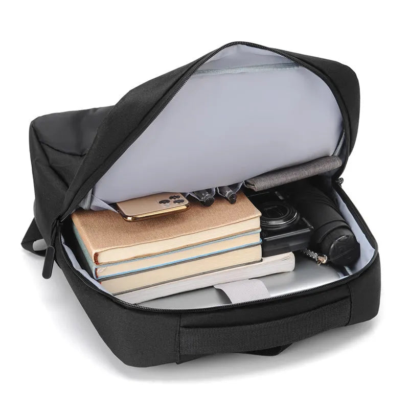 Men's solid-colour waterproof Oxford cloth backpack for business and commuting.