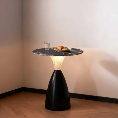 LED side table with 16-colour RGB ambience light, remote control, white or black, tea table for living room