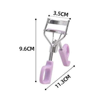 Pink eyelash curler with A4 chrome scissors handle design and carbon steel construction