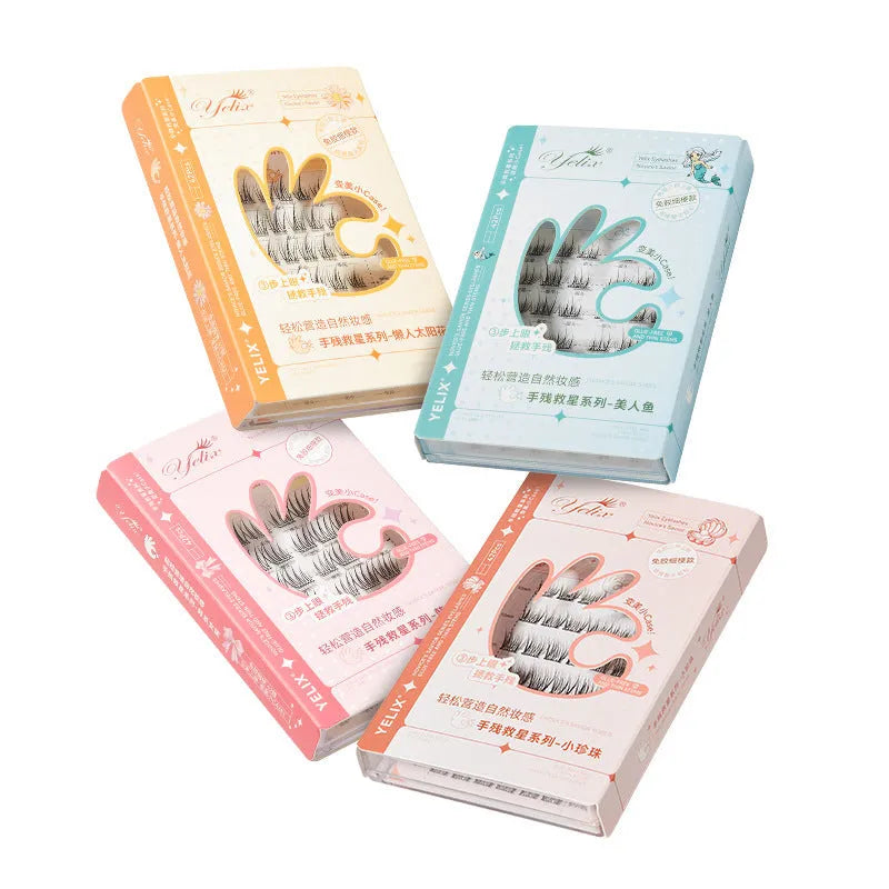 Glue-free self-adhesive false eyelashes in 0.07C high-grade fibre with hardcover seven-row packaging