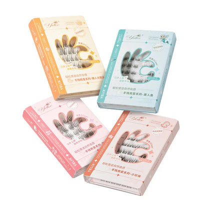 Glue-free self-adhesive false eyelashes in 0.07C high-grade fibre with hardcover seven-row packaging