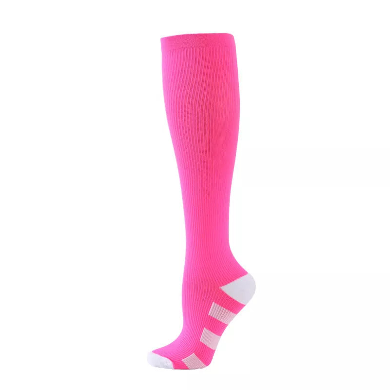 Athletic compression socks with three-bar design for men and women