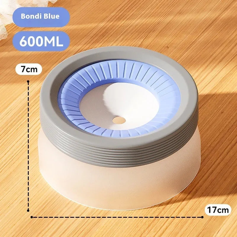Suspended pet water bowl with non-wet mouth design for medium and small dogs and cats