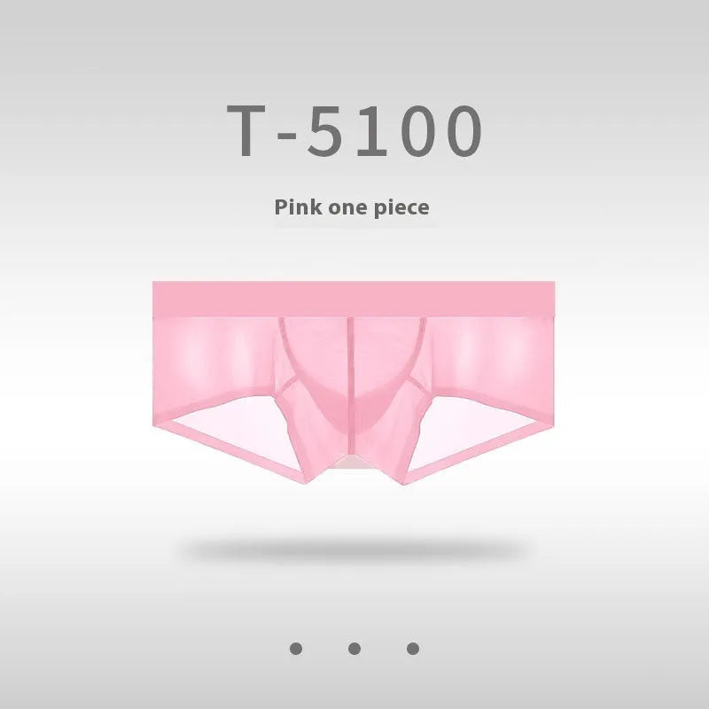 Men's seamless low-waist underwear in nylon fabric, shown in a neutral colour on a plain background.
