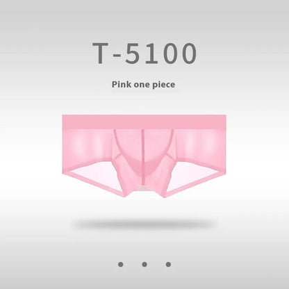 Men's seamless low-waist underwear in nylon fabric, shown in a neutral colour on a plain background.