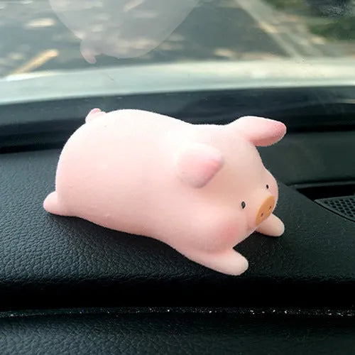 Resin cartoon pig car decoration in various styles, approx 8-10cm, for dashboard personalisation