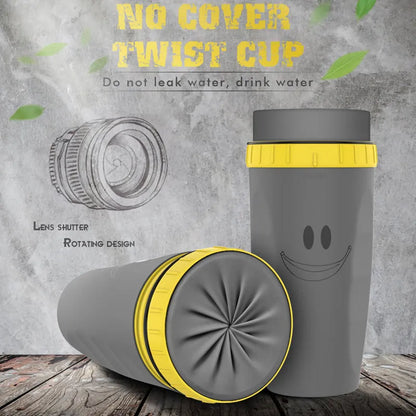 300ml insulated travel cup with cartoon design and twist-top silicone seal