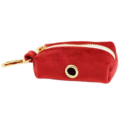 Cloth dog collar set with matching leash, vest, bow tie, and poop bag holder for small to extra large dogs