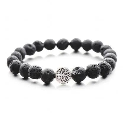 Handcrafted natural stone bracelet with alloy volcano white turquoise charm in a simple design.