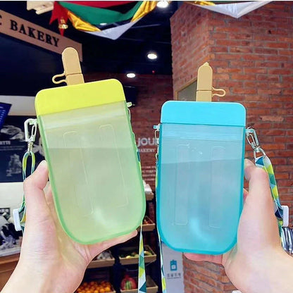 Summer children's water cup with straw, leak-proof design, and cartoon pattern