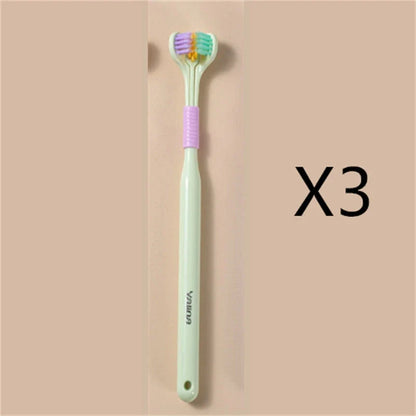 Soft Bristle Tri-Angle Toothbrush with customizable features for deep cleaning and travel convenience