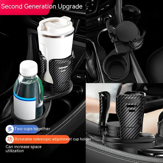 Car cup holder modification with carbon fibre matte finish for vehicle centre console installation