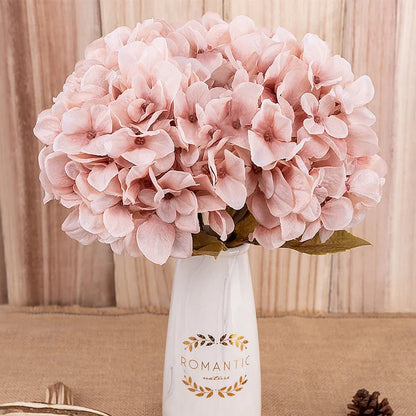 36cm artificial hydrangea branch with 16cm flower head in coffee brown colour