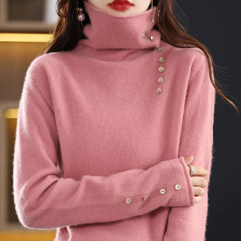 Slim fit knitted shirt with 3D pattern in light camel colour, showing regular sleeves and 40cm length