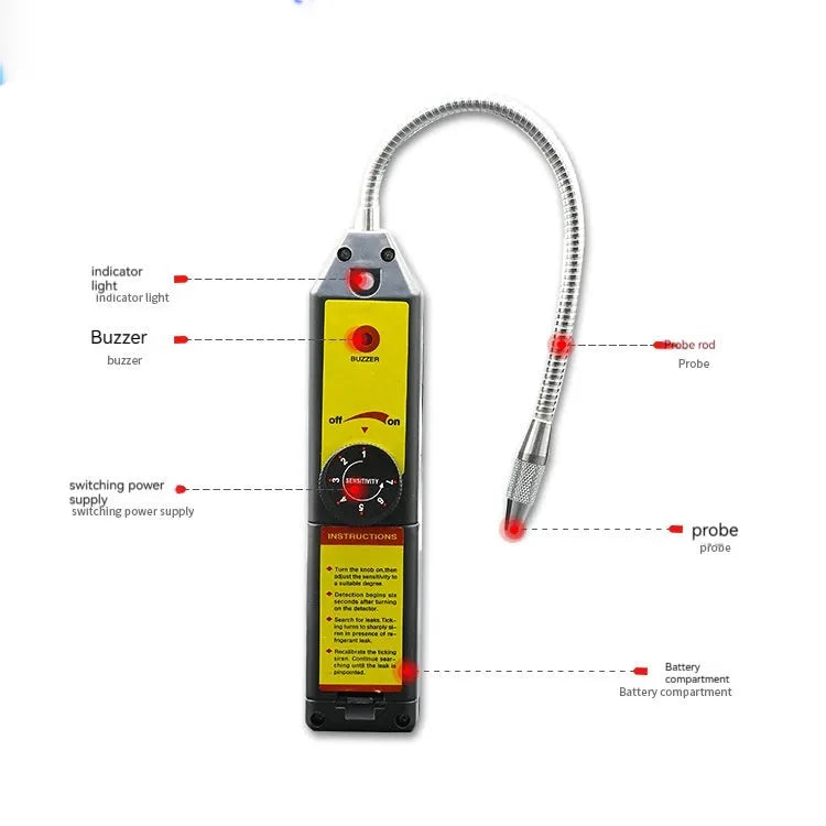 WJL-6000 electronic halogen refrigerant leak detector with 20cm probe for automotive air conditioning systems