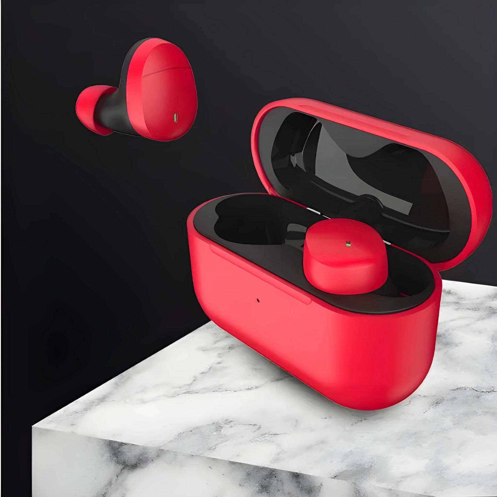 Flame red Qualcomm Bluetooth 5.2 wireless earphones with Qualcomm TWS 3040 chipset