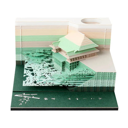 One Piece anime architecture modelling sticky notes notepad, 80mm by 45mm, on craft paper.